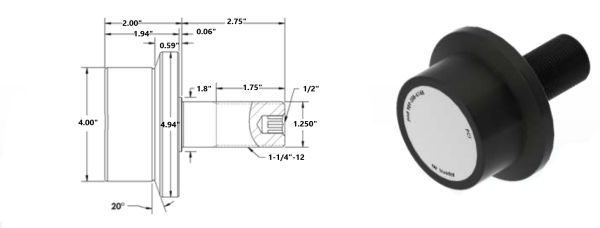 4” Bogie Wheel (FLANGED TRACK ROLLER) JAM NUT & LOCK WASHER - Image 3