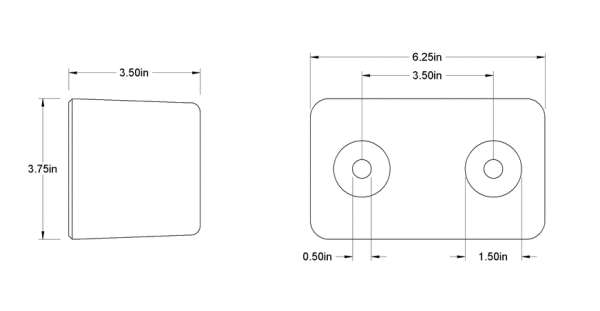 Rubber Bumper for Gantry "Bump-Stop" 3-1/2" center-to-center - Image 4